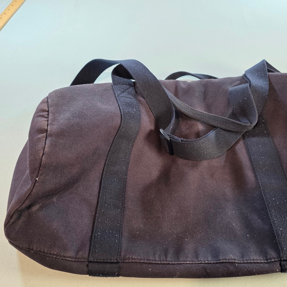 Ralph Lauren Fragrances Navy Blue Canvas Duffel Bag Polo Patchwork Travel Gym - Picture 10 of 14